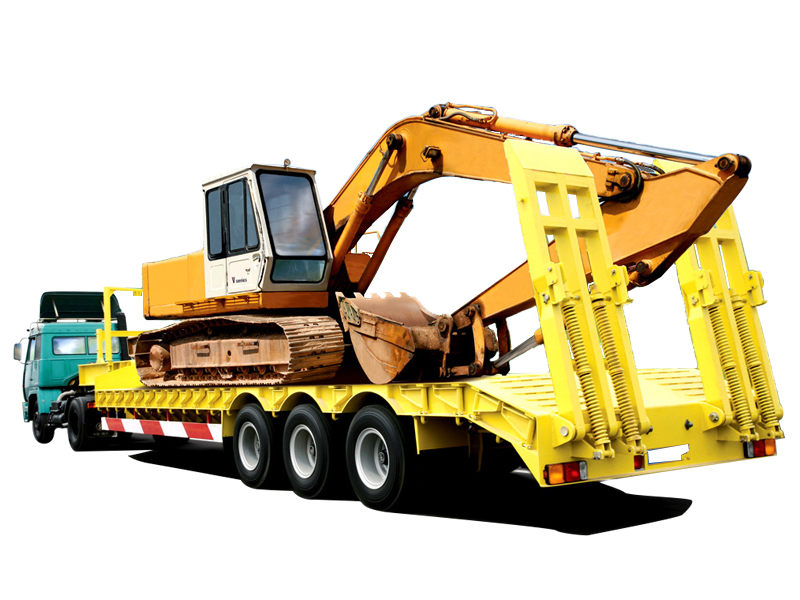 Dongfeng 3 Axle Flatbed Trailer for Construction Machinery with Capacity 60-70T